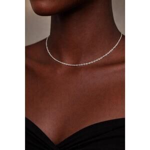 German 18-in princess chain necklace silver toned